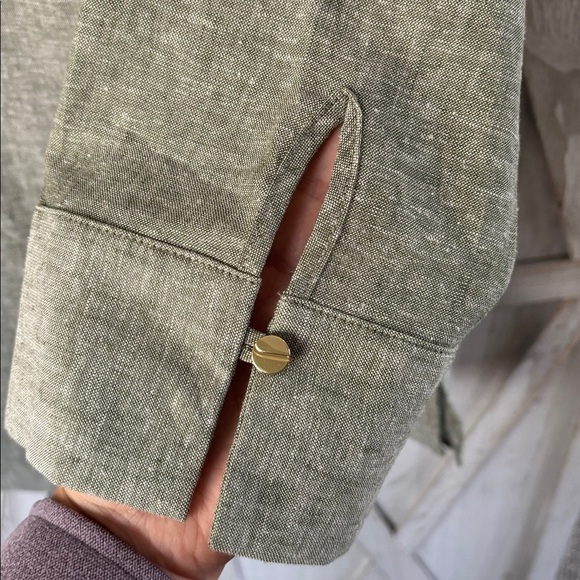 Jones New York Linen Blend Sage Green Tunic Top - Picture 6 of 10
